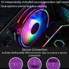 MF140 HALO ARGB 14cm RGB 5V/3PIN Computer Case Quiet PWM Fan PC CPU Cooler, Color: White