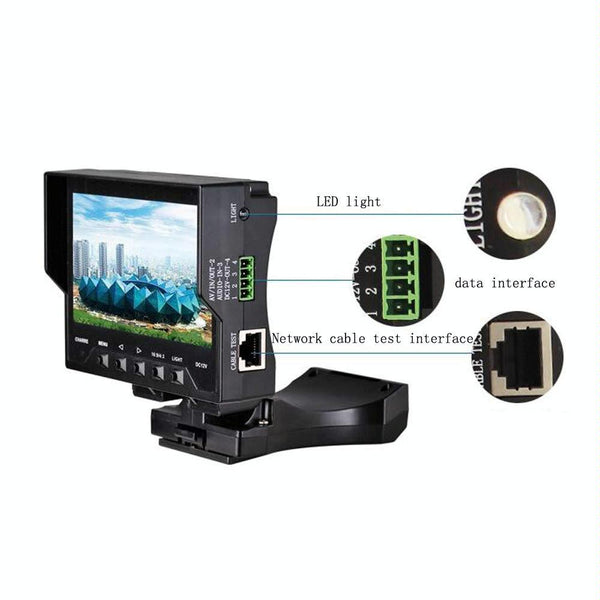4.3" CCTV Tester Monitor, Network Cable Test, 12V Output (UK Plug)