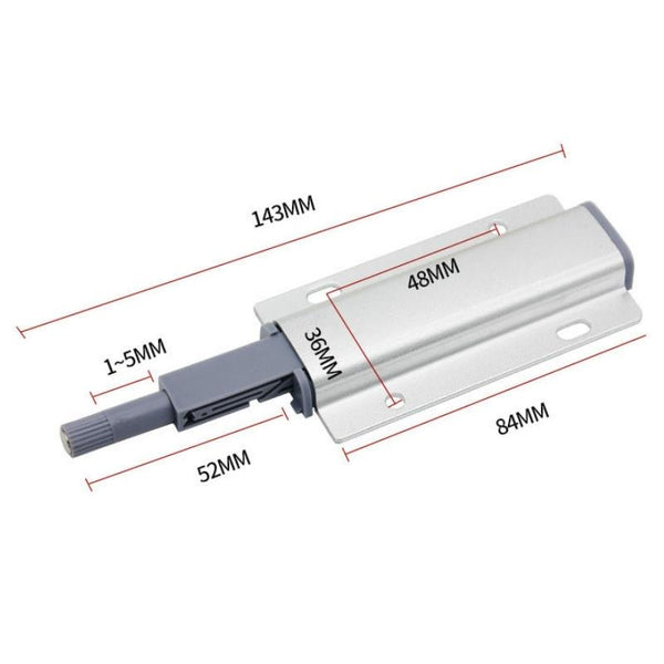 3 PCS Aluminum Alloy Bouncer Free Handle Push-Pull Cabinet Wardrobe Door Drawer Bouncer, Color: Silver