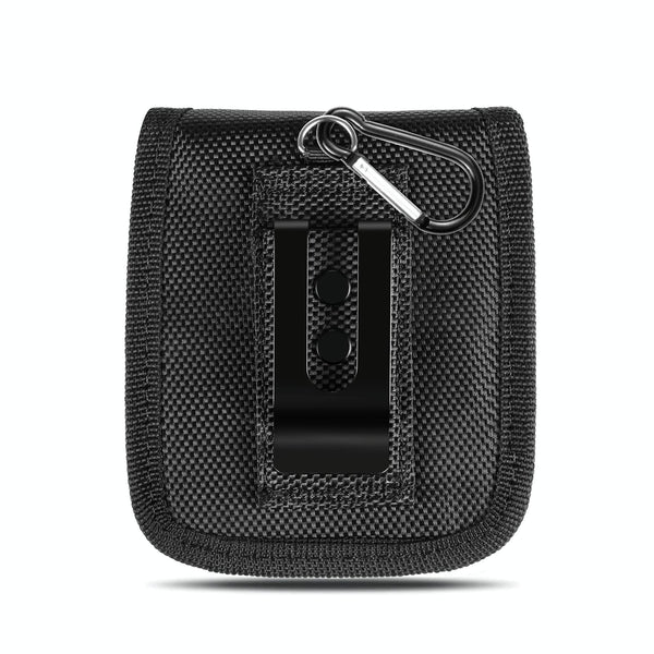 HAWEEL Flip Phone Nylon Cloth Belt Clip Carrying Pouch Bag (Black)