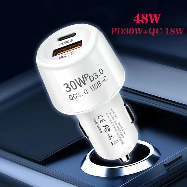 P29 48W PD30W + QC3.0 18W USB Dual Port Car Charger(Black)