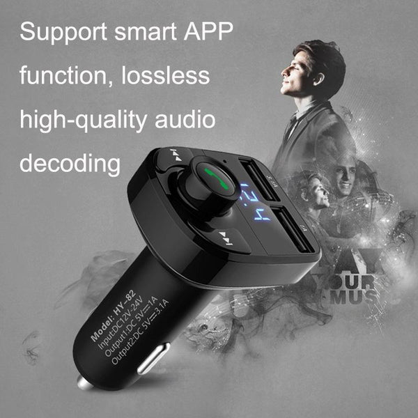 HY82 Car MP3 Bluetooth Receiver Dual USB Car Charger, Specification: Fast Charge Version