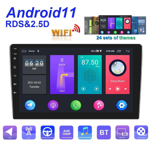 A2798 9 Inch Android WiFi 2+32G Central Control Large screen Universal Car Navigation Reversing Video Player, Style:Standard+AHD Camera