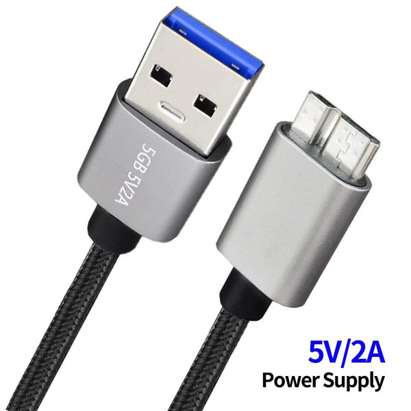 JUNSUNMAY USB 3.0 Male to Micro-B Cord Cable Compatible with Samsung Camera Hard Drive, Length:3m