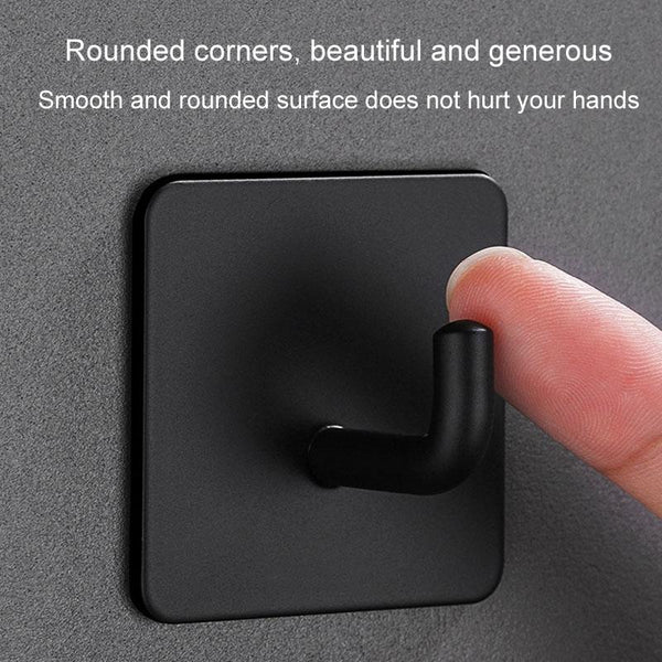 2pcs Stainless Steel Hooks Kitchen Bathroom Storage Behind Door Hooks With Adhesive, Style: Square Silver