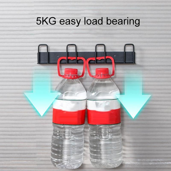 Household Glass Cup Holder Inverted Cup Hanger Bar Free Hole Wall Mounted Drainage Mug Shelf, Color: 4 Position (White)