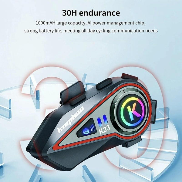 KUQIBAO Motorcycle Helmet Long-Lasting Bluetooth Headset With Light(Soft Microphone)