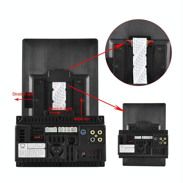 9520C Double Spindle 9.5 inch Vertical Screen Car MP5 Player, Style: Standard+8 Light Camera
