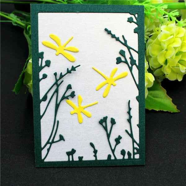 Three Dragonflies Metal Embossing Cutting Die(Silver)