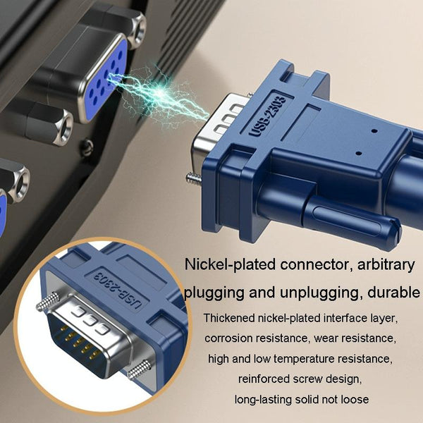 JINGHUA USB To RS232 Serial Cable DB9 Pin COM Port Computer Converter, Length: 1.2m