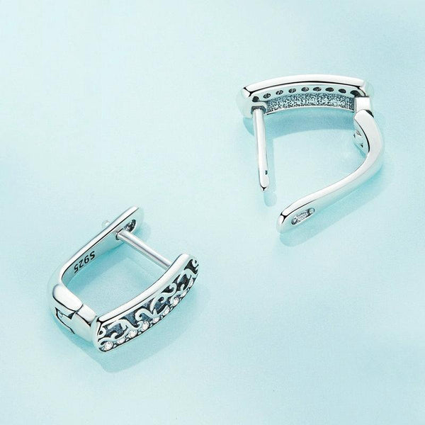 SCE1545 S925 Sterling Silver Vintage Zircon Pattern Earrings