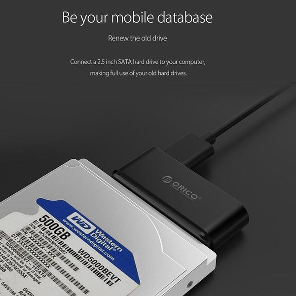 ORICO 20UTS-U3 USB 3.0 to SATA Hard Drive Adapter Cable Converter for 2.5 inch HDD / SSD, Support OTG Function(Black)