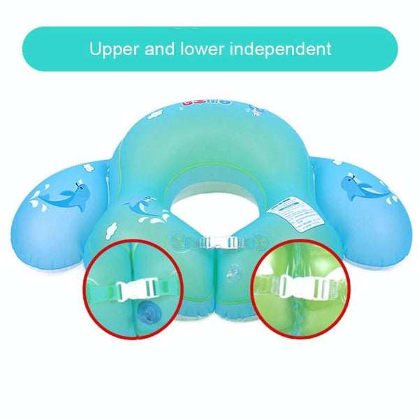PVC Baby Inflatable Underarm Swim Ring with Side Flaps, Color:L