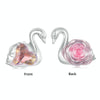 S925 Sterling Silver Platinum-plated Pink Swan Rose DIY Beads(BSC980)
