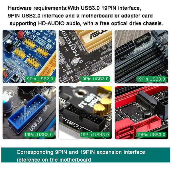 4 x USB 2.0+HD-AUDIO Desktop PC Case Internal Front Panel