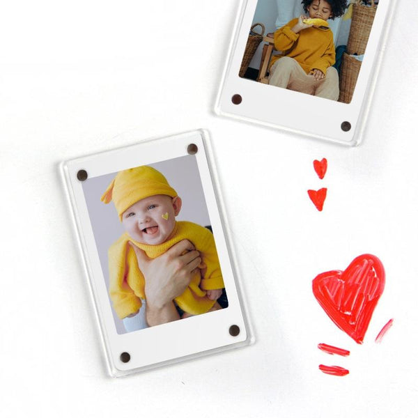 3 Inch Photo Acrylic Photo Frame Refrigerator Magnetic Sticker For Polaroid(Wave Point)