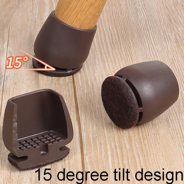 1.25 inch 8pcs /Set 15 Degree Tilt Table And Chair Feet One-Piece Shock-Absorbing Protective Cover For Chairs(Round)