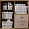 Plastic Storage Basket Desktop Sundry Organizer Frame Toys Kitchen Snacks Storage Box, Style: Deep Small White