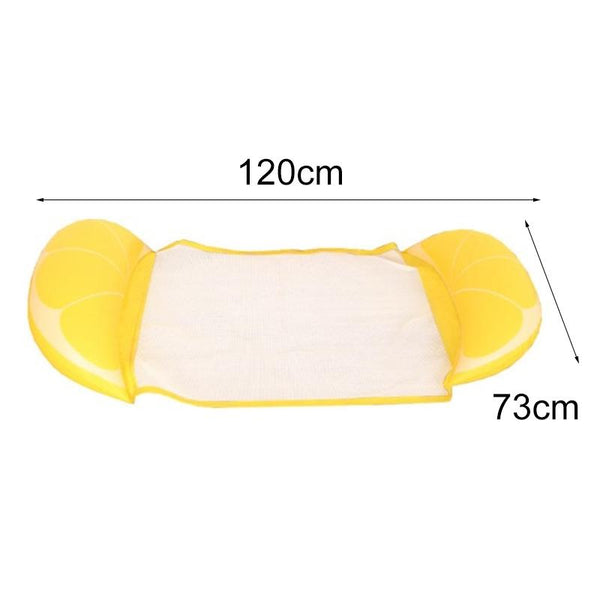 Fruit Style Inflatable Floating Row Hammock Pool Lounge Chair with Backrest, Color: Rainbow
