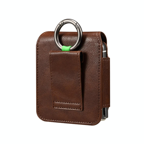 Folding Screen Mobile Phone Waist Hanging Universal Clutch Bag(Coffee)