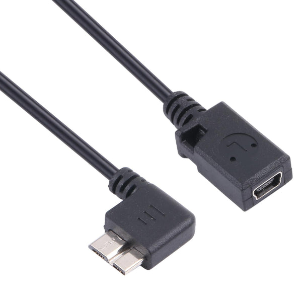 Mini USB Female to Micro-B 3.0 Male Data Charging Cable