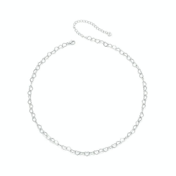 S925 Sterling Silver Love Arrangement Chain Necklace(BSA005)