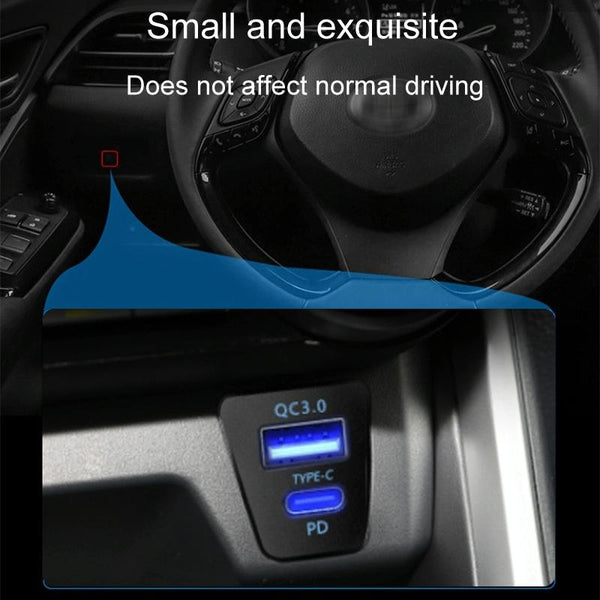For Toyota RAV4 / WILDLANDER USB-PD Port 60W Fast Charging Modified Car Charger(Non-Destructive Cord)