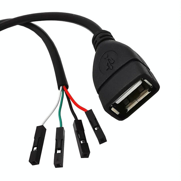 USB Female JUNSUNMAY USB 2.0 A to Female 4 Pin Dupont Motherboard Header Adapter Extender Cable, Length: 0.3m