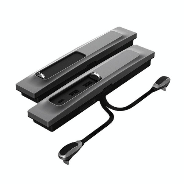 For Tesla Model 3/Y Car T09 Center Console 27W 3-in-1 USB Hub Docking Station(Gray Black)