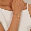 OPK GS1549 Stainless Steel With Diamonds Bracelet Love Heart Shell Hand Jewelry, Color: Gold