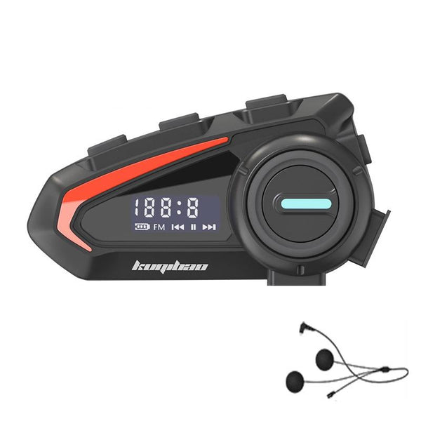 KUQIBAO Motorcycle Helmet Waterproof Bluetooth Headset With Screen(Soft Microphone)