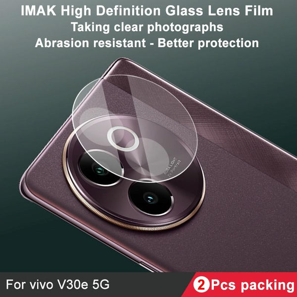 For vivo V30e 2pcs/Set imak HD Glass Rear Camera Lens Film