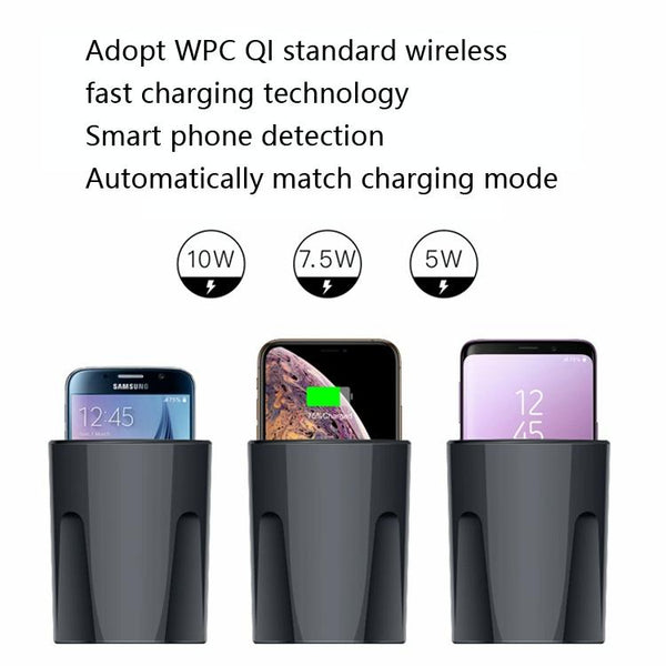 Car Cup 4 In 1 Wireless Charger Support 15W/10W/7.5W/5W Wireless Charging(X13)