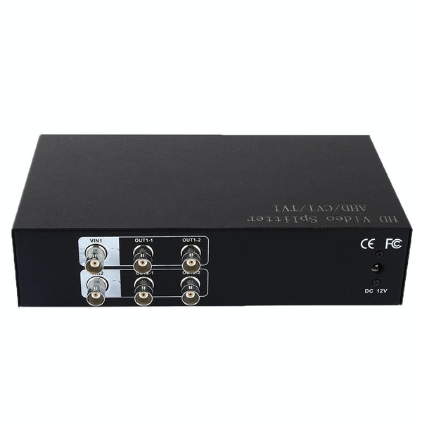 2-In-4-Out AHD/CVI/TVI Video Splitter Amplifier - 300MHz