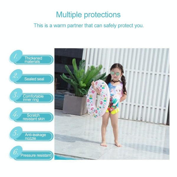 Ice Cream Pattern Inflatable Swimming Ring Thickening Water Ring Lifesaving Ring Suitable for Adults, Size: 90cm (Blue)