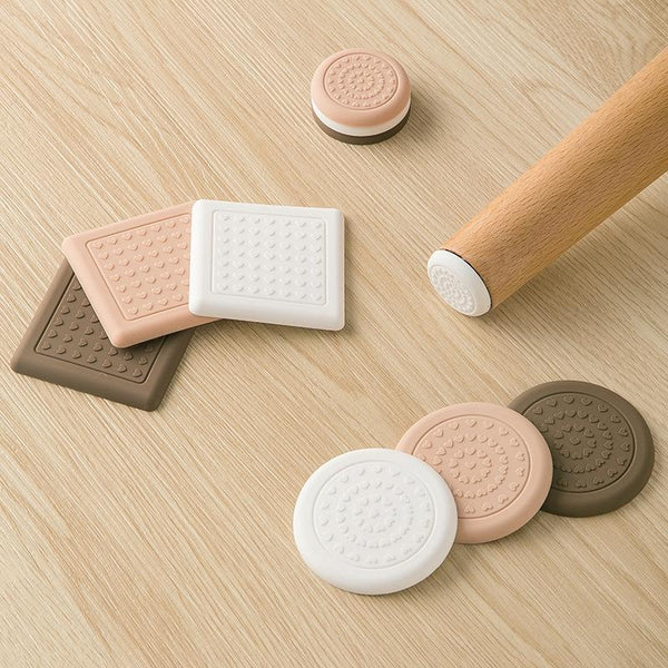 4pcs /Set Silent And Wear Resistant Chair Foot Cover Household Stool Anti-Slip Protective Pads, Style: 60mm Square Coffee Color