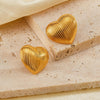 OPK GE907 1pair Vintage Heart Earrings Geometric Personalized Simple Stainless Steel Earrings