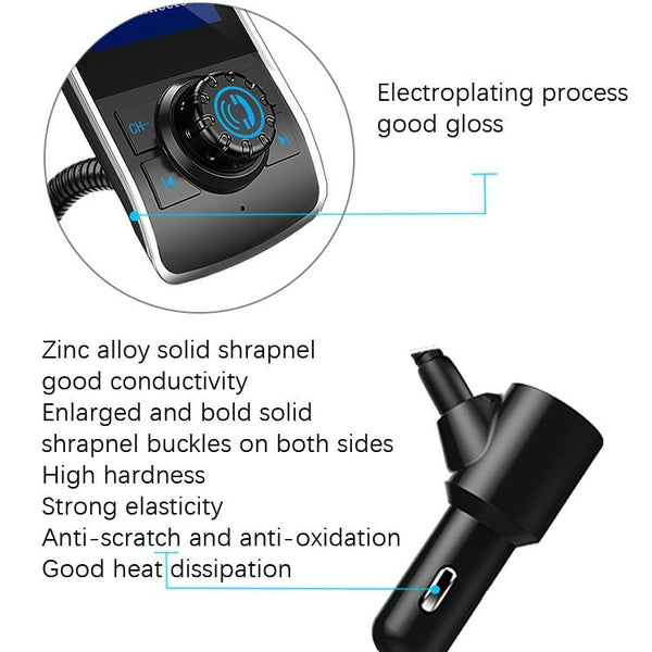 Car Bluetooth Receiver Free Call Call Display FM Transmitter Dual USB Car Charger