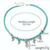 Bohemian Turquoise Natural Stone Sweater Vintage Pendant, Model: N2203-15 Leaf Model