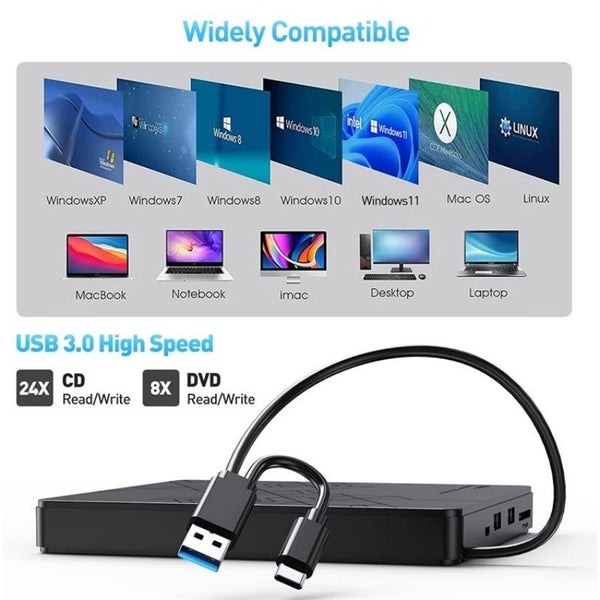 BT668 Readable TF / SD Card USB Multi-Function CD Disc Player External Optical Drive DVD Burner