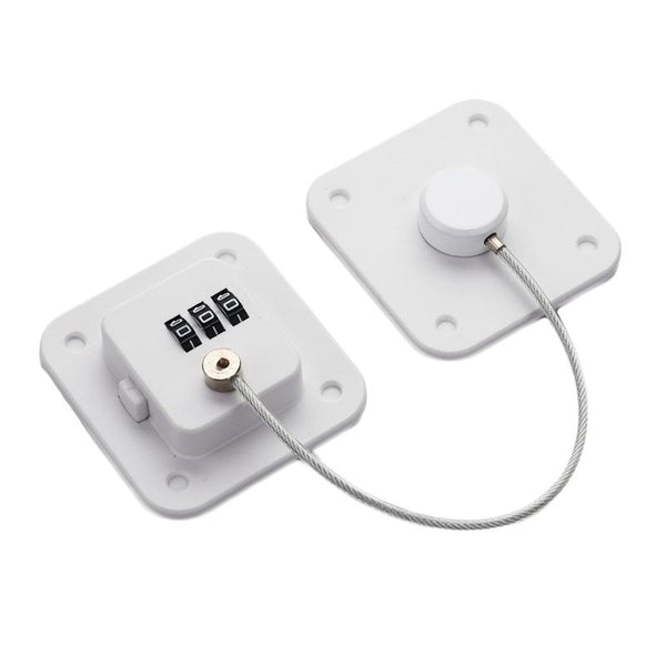 Child Safety Lock No Hole Window Limiter Refrigerator Drawer Cabinet Combination Lock, Specification: 3-bit White