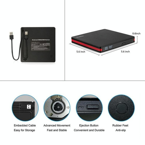BT669 USB3.0 Laptop CD / DVD Burner Player Optical Drive Case External DVD Drive Enclosure