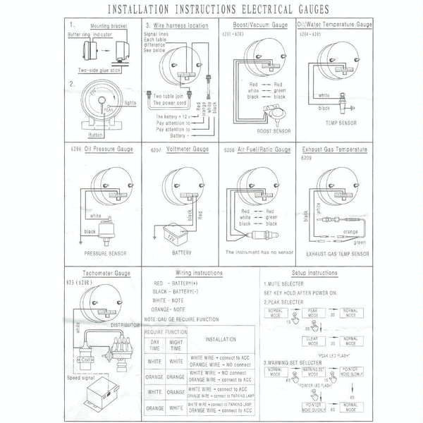 60mm Car Modified 0-3bar Turbocharged Instrument with Bracket