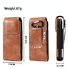 Lambskin Texture Leather Waist Bag for Folding Mobile Phone(Brown)