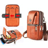 KUNQITIAN Mobile Phone Waist Bag Belt Leather Case With Shoulder Strap, Size: L(Black)