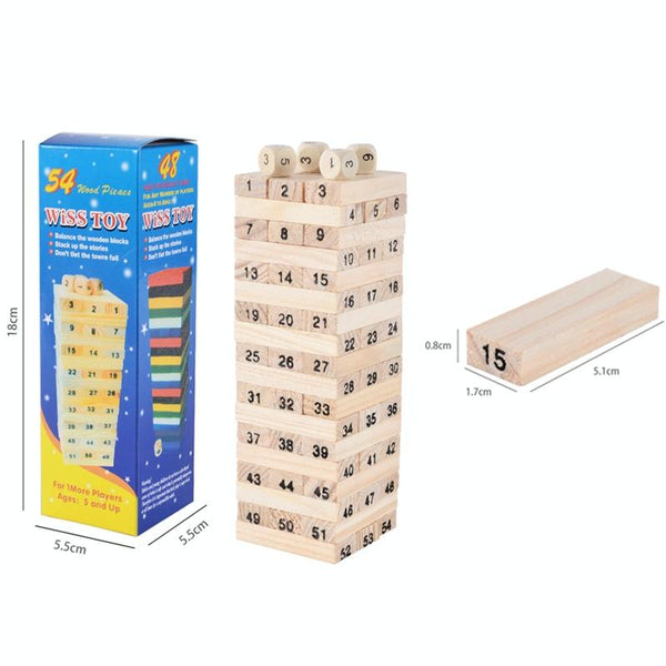 54pcs /Set Childrens Educational Building Block Toys Stacking Game