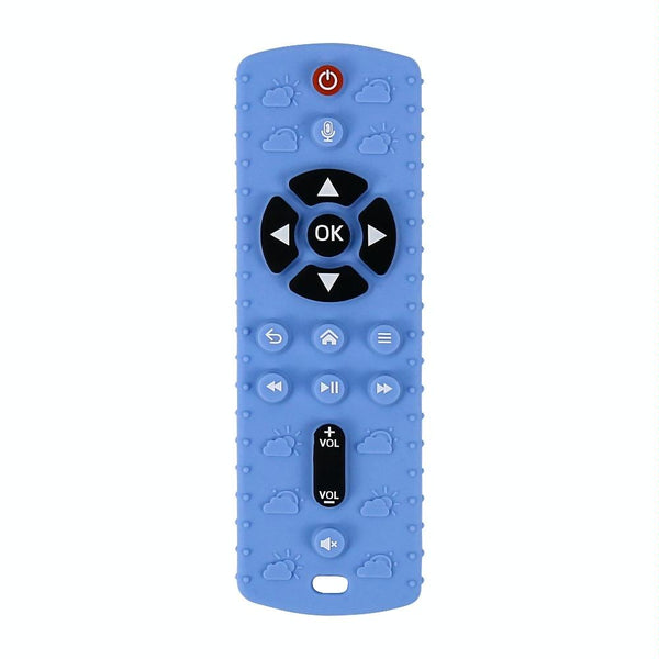 Baby Simulation Silicone Remote Control Can Press Tooth Glue Preventing Eating Hands Teething Stick, Color: 2nd Generation Blue
