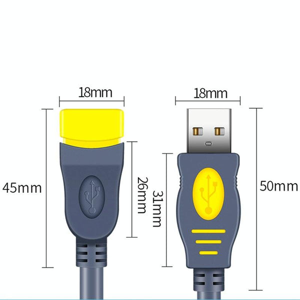 JINGHUA U111 USB 2.0 Data Extension Cable Computer Audio/Video Adapter Cord, Size: 5m(Gray)