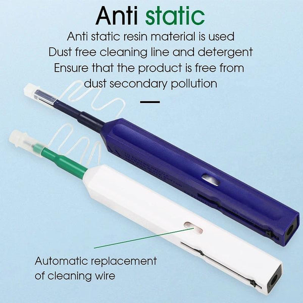 2pcs /Set Fiber Optic Cleaning Pen Endface Cleaner Fiber Optic Cleaning Tool for 1.25mm LC/Mu and 2.5mm SC/ST/FC(SC+LC)