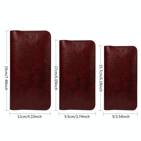 PU Flip Double Phone Card Slot Case, Size:15.7 x 9cm(Wine Red)
